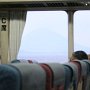 薩摩半島の南端にある開聞岳．形の良い山だが，今日ももやで霞んでいる．